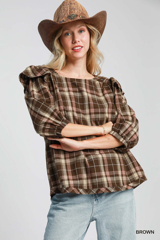 Pretty in Fall Plaid Top