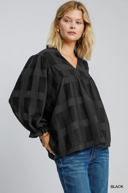 Black Jacquard Top