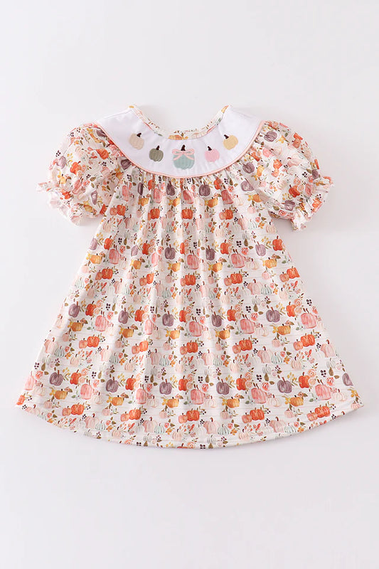 Pumpkin Embroidery Dress