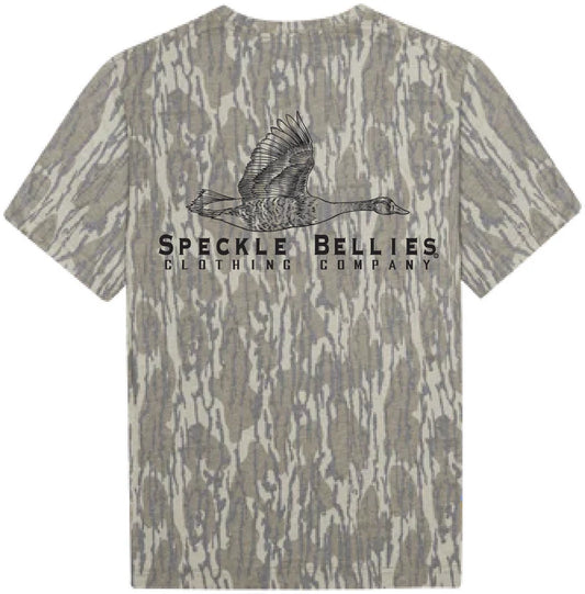 Speckle Bellies Mossy Oak Goose Logo Tee