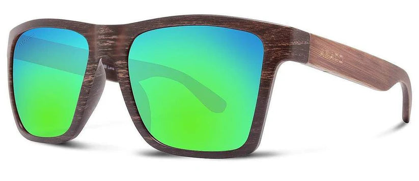 Abaco Cruiser Black Wood/Ocean Mirror Sunglasses