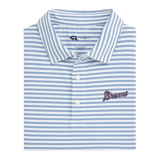 Onward Reserve Braves Script Wedge Stripe Polo