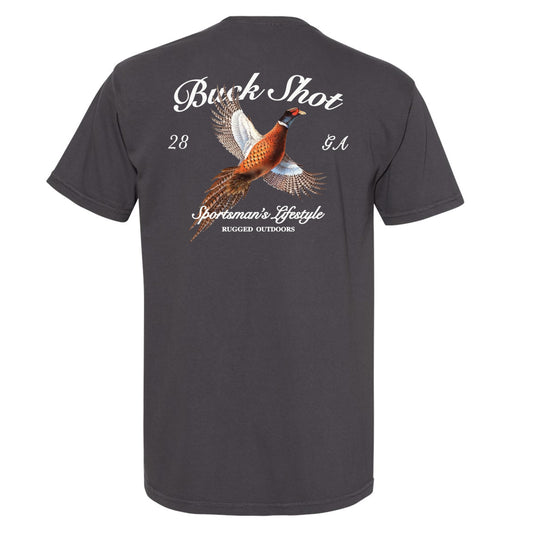 Buck Shot Apparel the Pheasant Pocket T-shirt in Charcoal