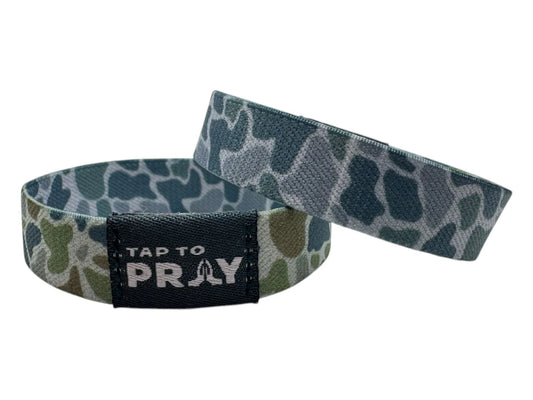 Tap To Pray Wristbands - River Rock Camo Moss & Slate