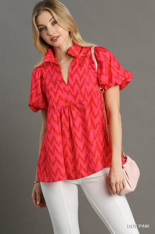 Pink Chevron Top