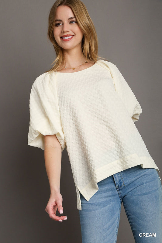 The Umgee Cream Jacquard Top