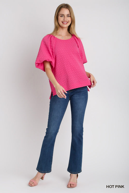 Pink Jacquard Top