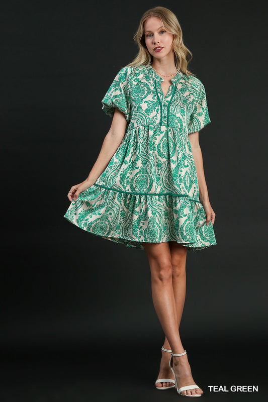 Green Umgee Paisley Dress