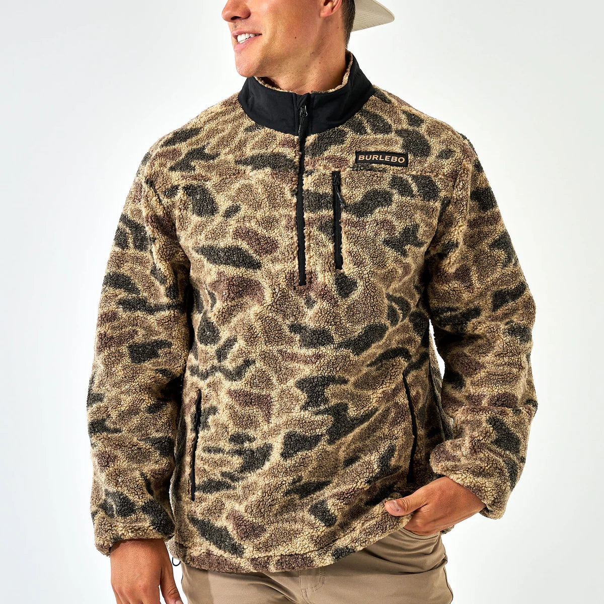 Burlebo Rocky Mountain Camo Sherpa Quarter Zip