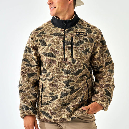 Burlebo Rocky Mountain Camo Sherpa Quarter Zip