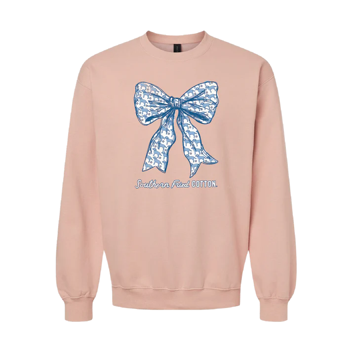 Southern Fried Cotton Tied & True - Front Print Crewneck in Dusty Rose