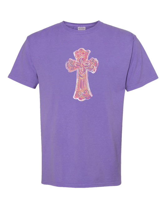 Southern Fried Cotton Doodle Cross Tee