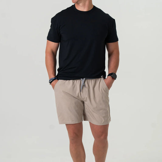 Burlebo Athletic Heather Khaki Shorts 7" inseam