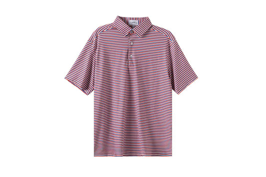 Auti Love Blue/Red Stripe Performance Polo