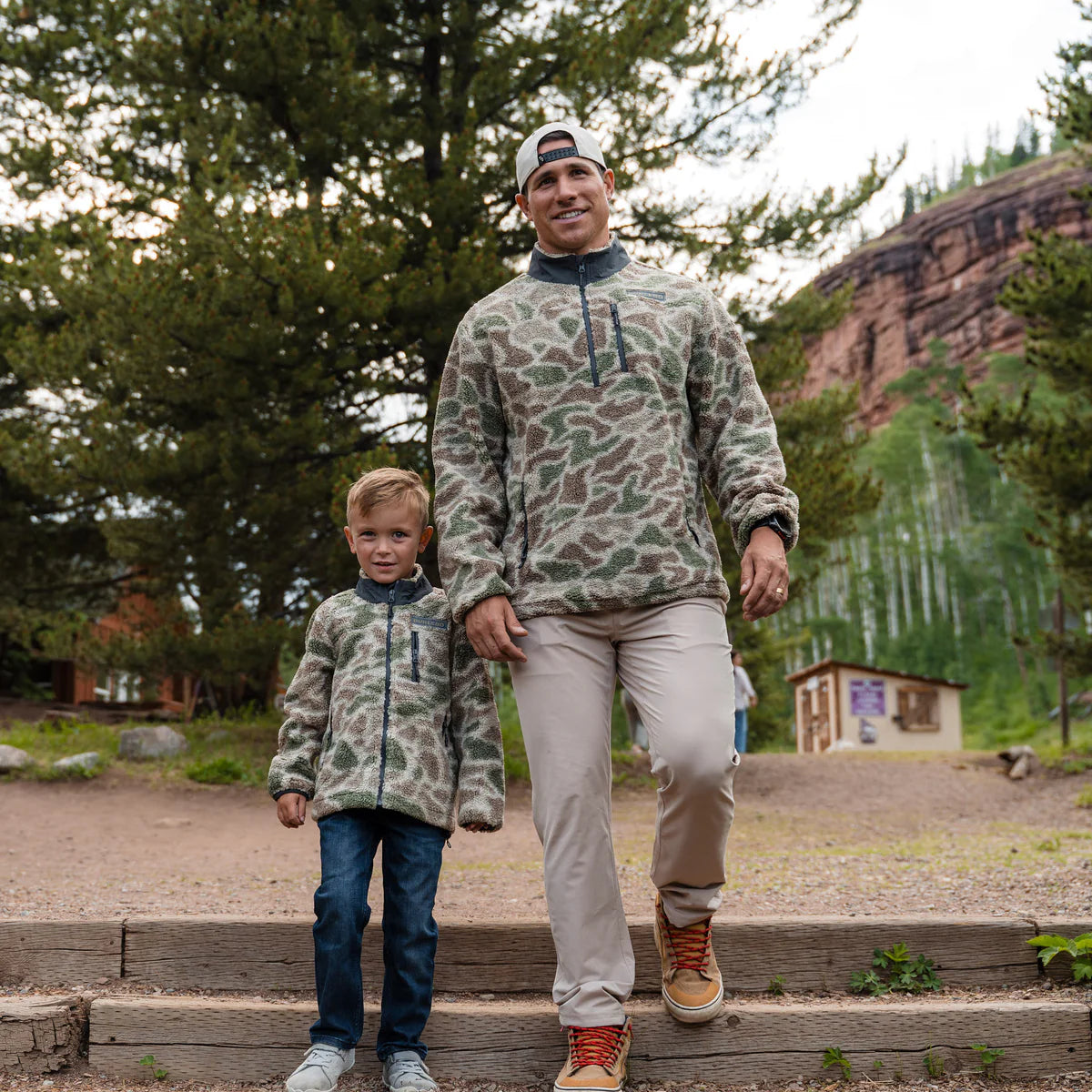 Burlebo Alpine Camo Sherpa Quarter Zip