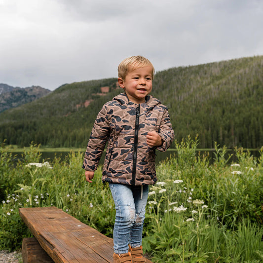 Burlebo Youth Puffer Jacket Gauge Camo