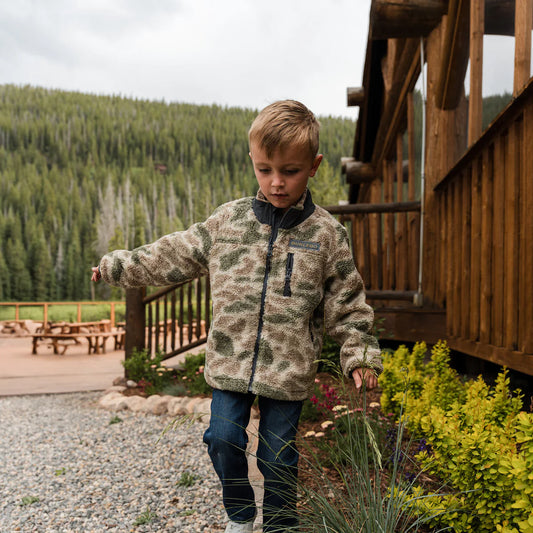 Burlebo Alpine Camo Sherpa Full Zip Boys