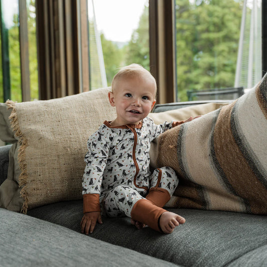 Burlebo Baby Zip Up - Ducks And Dogs