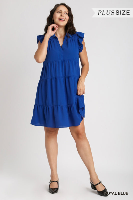 Royal Blue Tiered Dress Plus