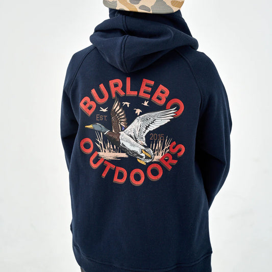 Burlebo Youth Fleece Hoodie Old School Duck Hunt
