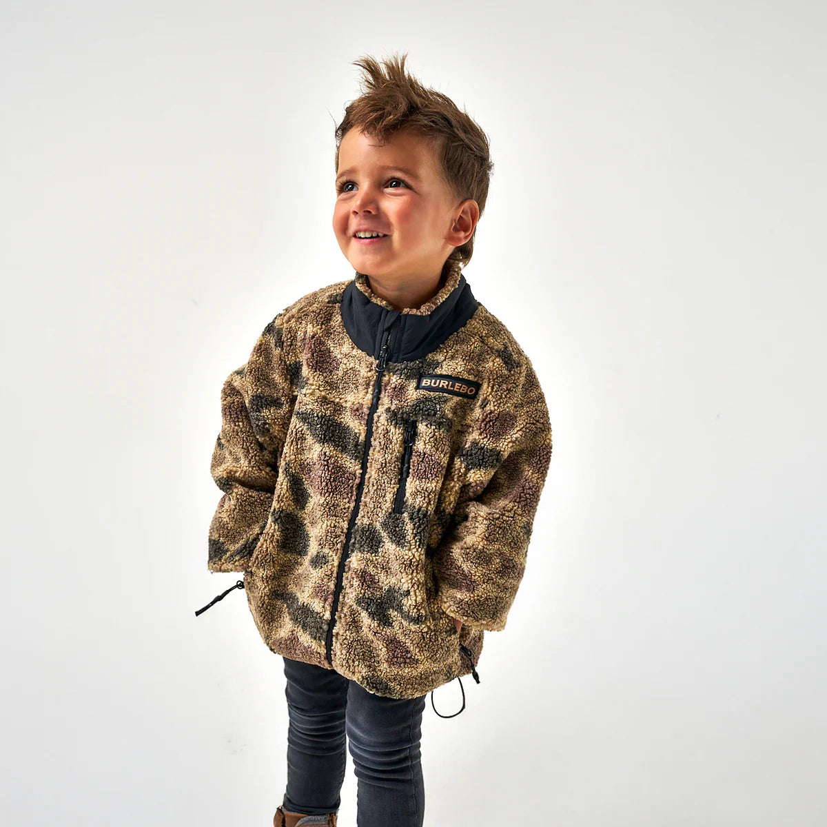 Burlebo Youth Sherpa Full Zip Rocky Mountain Camo