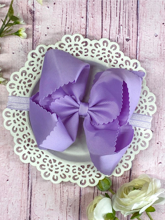 Lavender Oversize Scalloped Bow