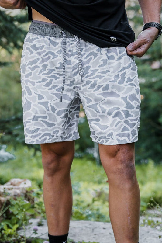 Burlebo White Camo Athletic Shorts 5.5 Inseam