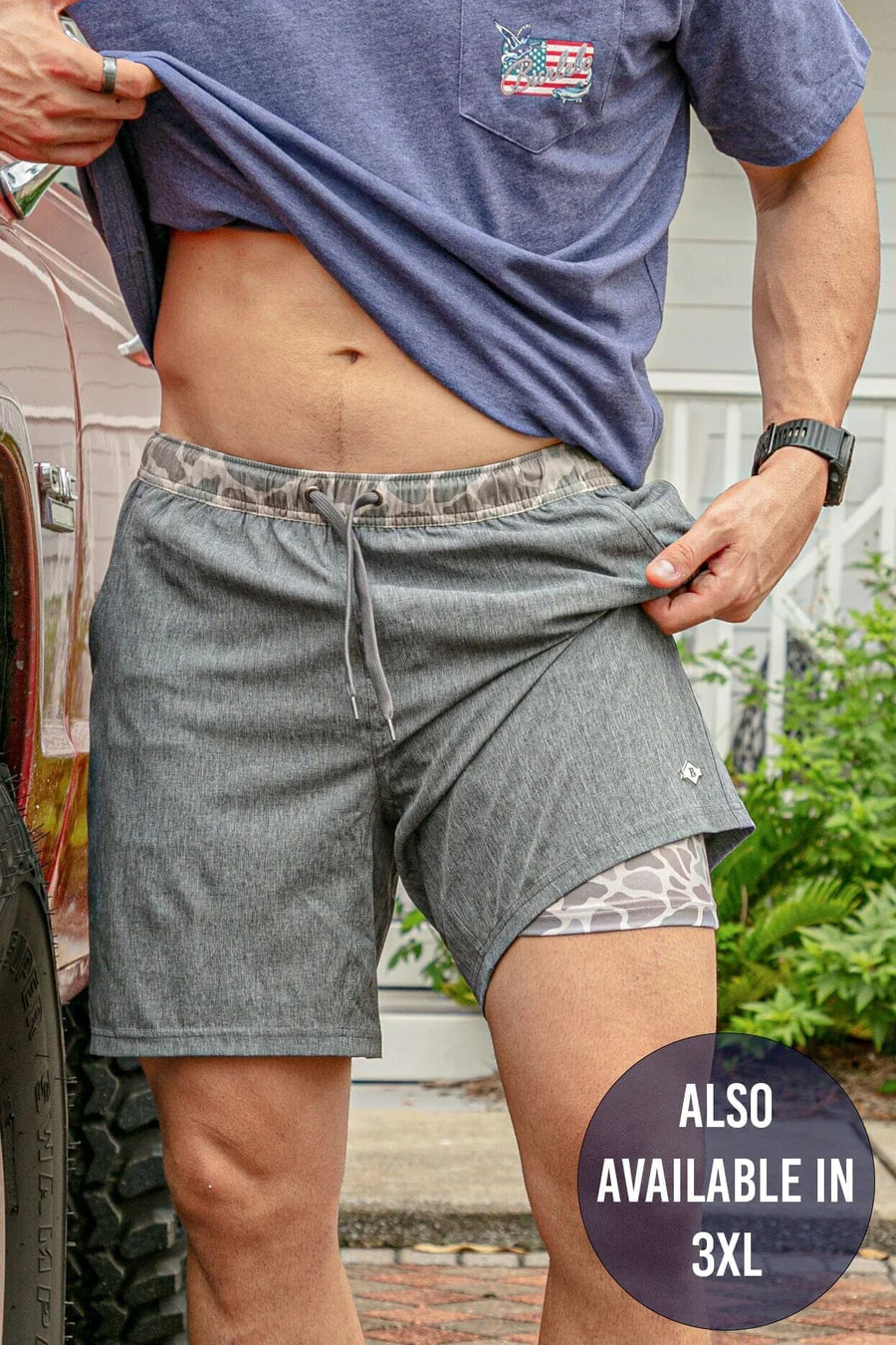 Burlebo Athletic Grizzly Gray Shorts 7" Inseam