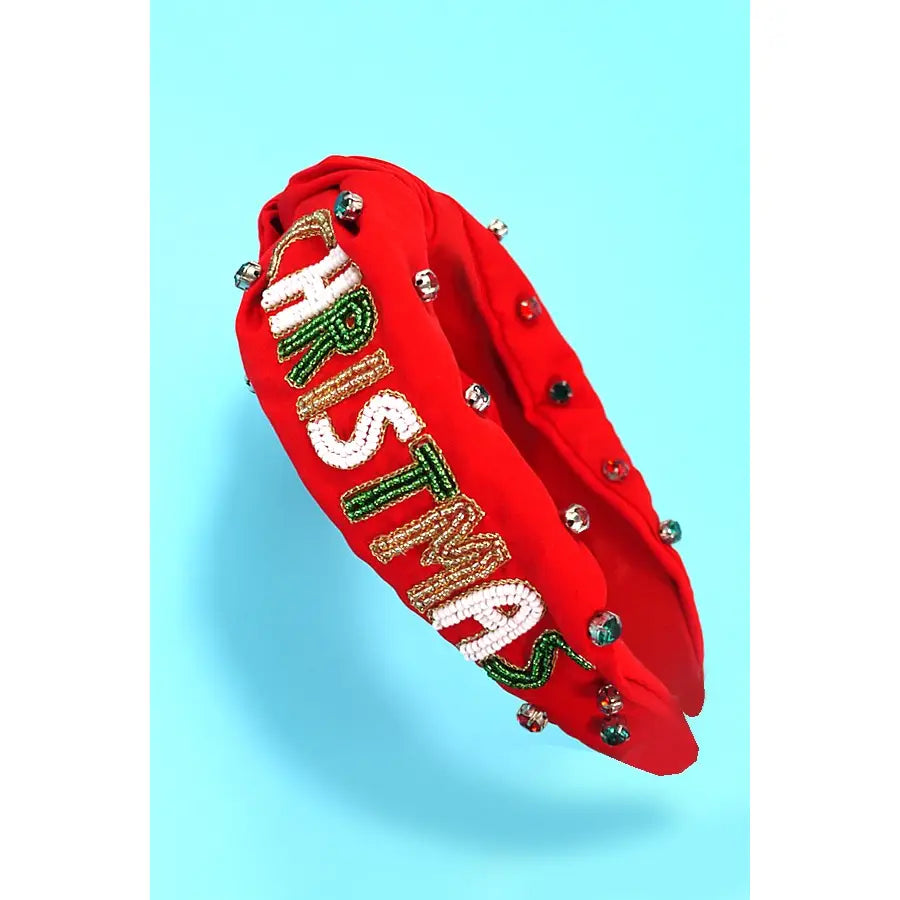 Merry Christmas Headband in Red