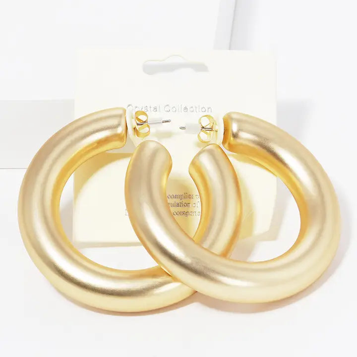 Gold Thick Hoop Earrings