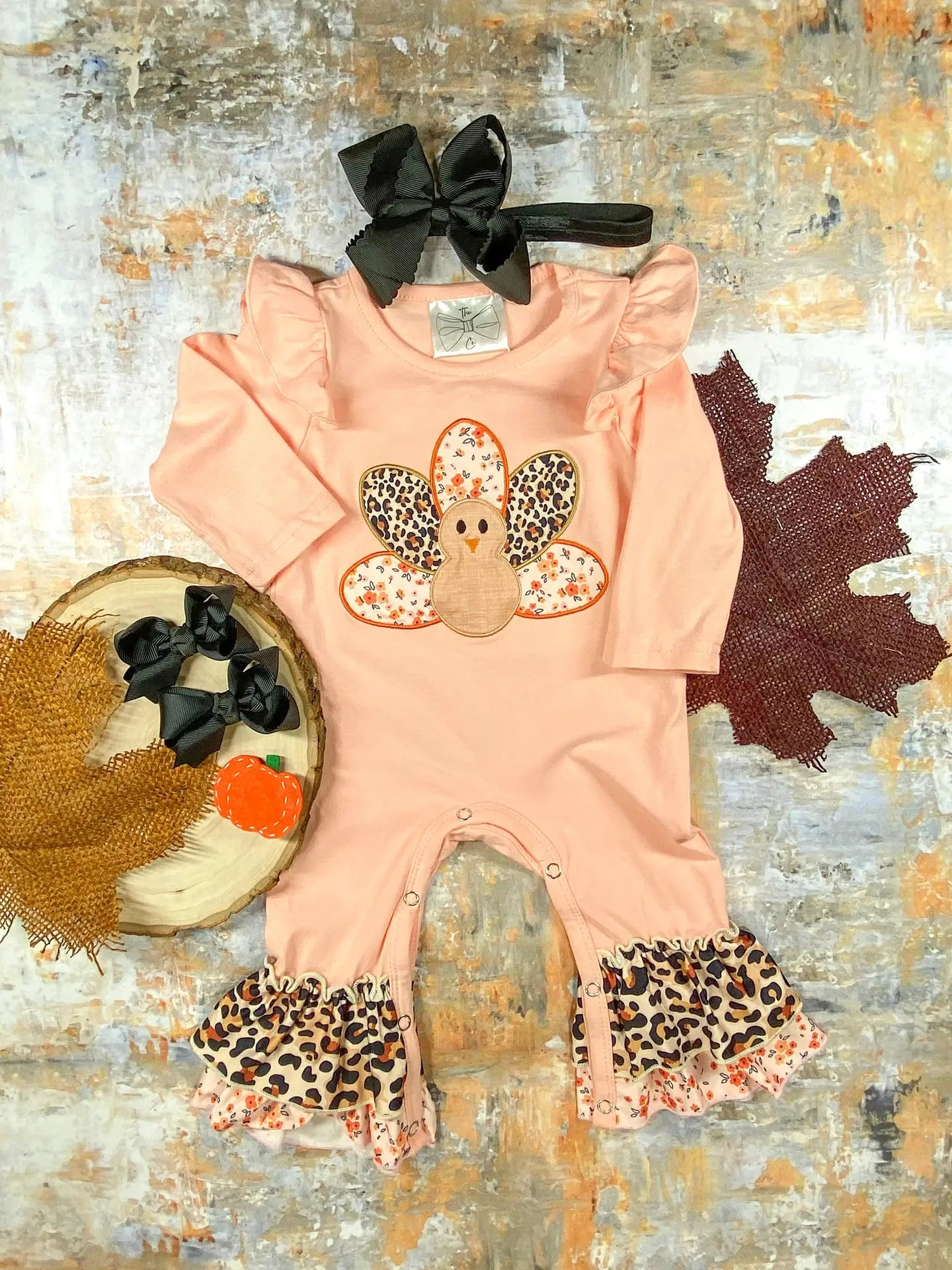 Animal Print Turkey Romper