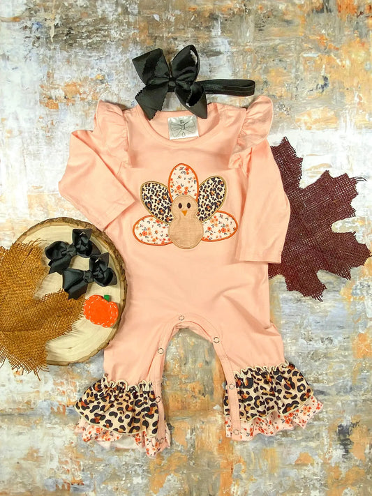 Animal Print Turkey Romper