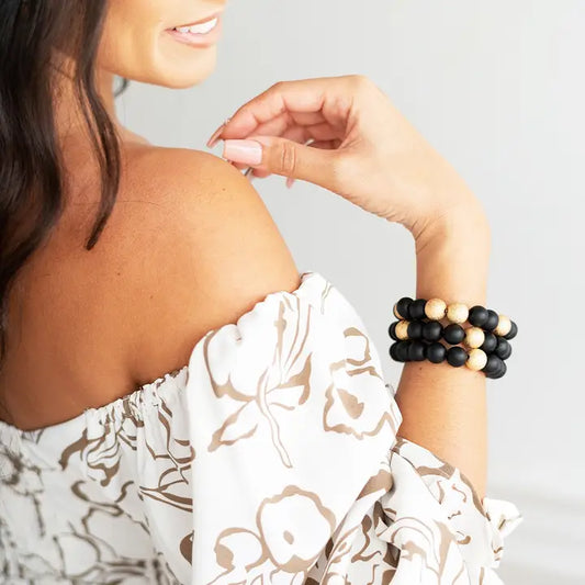 Black Nora Bracelet Stack Black