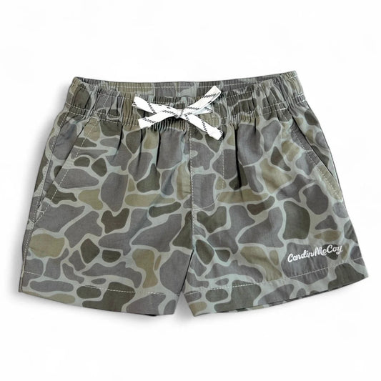 Cardin McCoy Boys' Performance Shorts in Gray Camo (New Shorter Version)