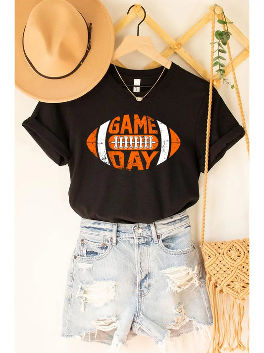 Game Day Football Black Tee