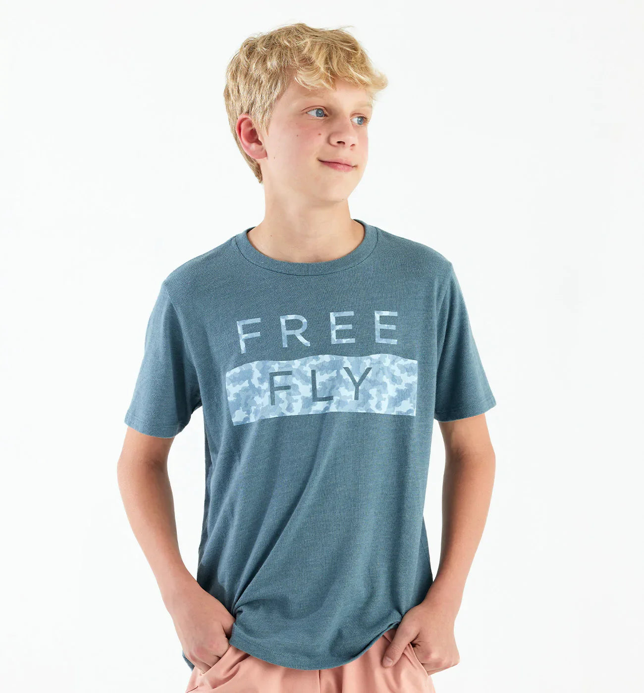 Free Fly Youth Wave Camo Tee