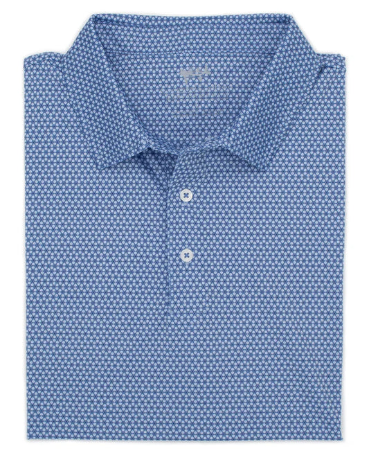 Coastal Cotton Cobalt Mosiac Polo