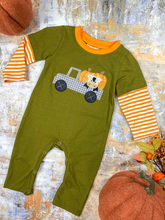 Haulin Pumpkins Boy's Romper