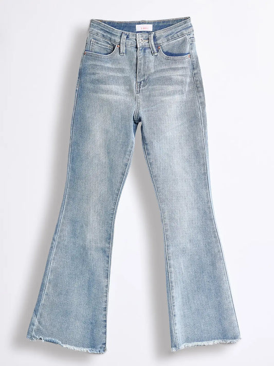 Girl's YMI Frey Hem Flare Jeans