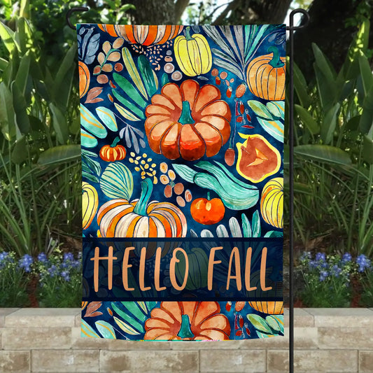 Garden Flag Hello Fall Pumpkins