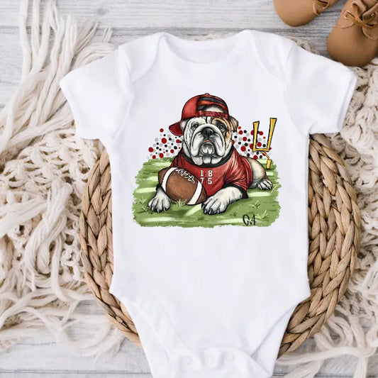 Bulldogs Football Baby Onesie