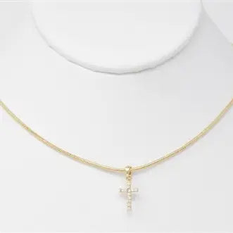 Gold Cross Necklace 16-18"