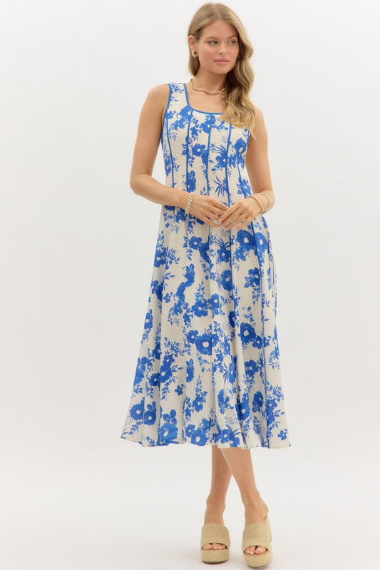 Emila Blue Floral Dress by Entro
