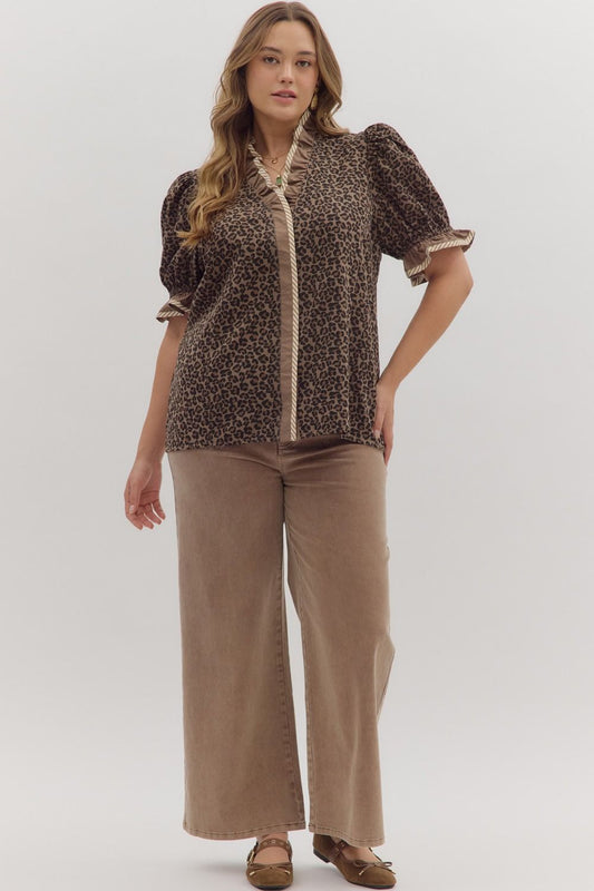 Mocha Leopard Top by Entro Plus