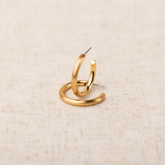 Cameron Gold Brushed Earrings