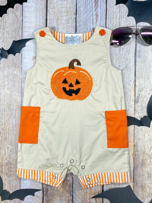 Jack-O-Lantern Applique Romper
