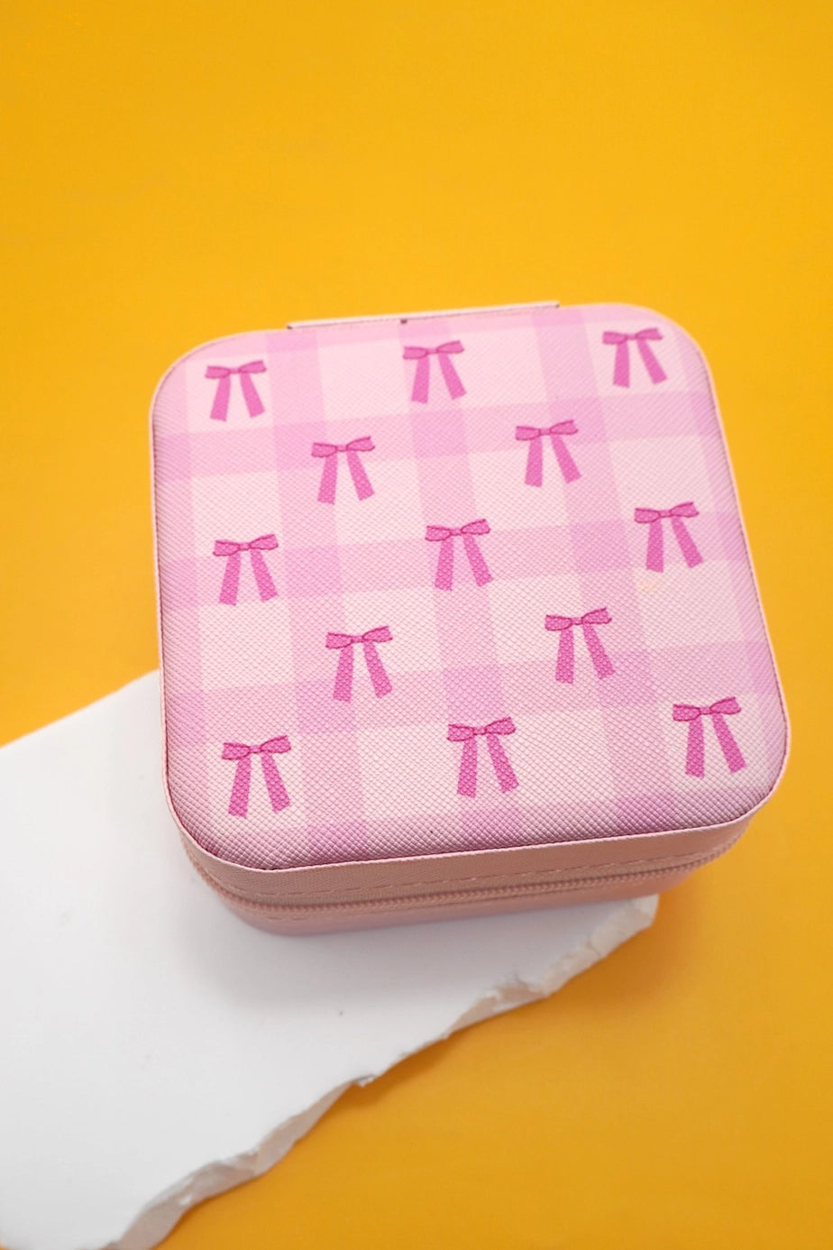 Pink Bow Jewelry Travel Organizer Box