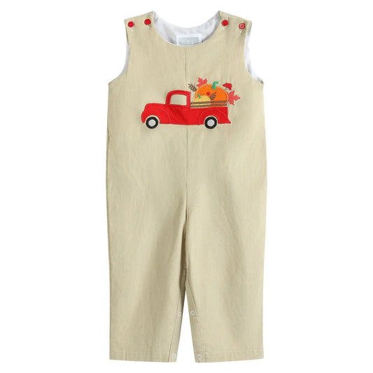Lil Catus Tan Pumpkin Truck Overalls