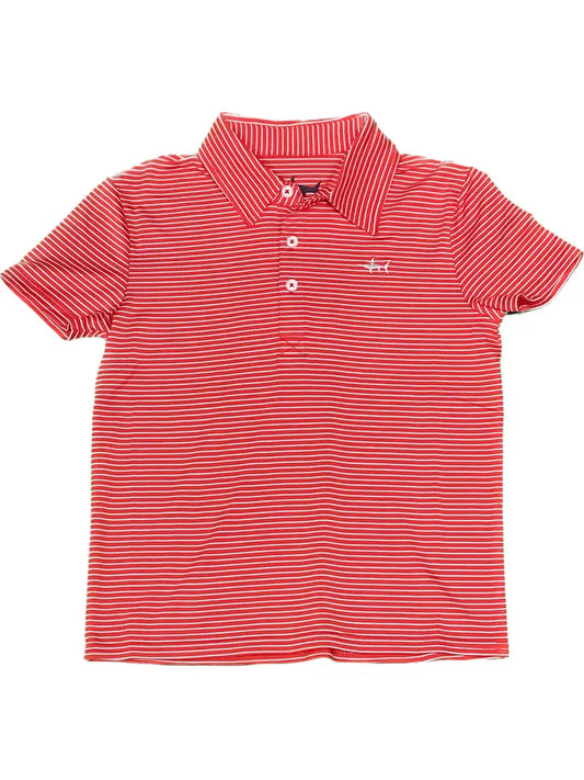 Saltwater Boys Banks Performance Red/White Polo