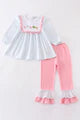 Girls Blue Striped Valentine Heart Set